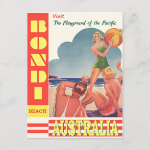 Australien Bondi Beach Vintage Reiseposter Postkarte
