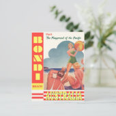 Australien Bondi Beach Vintage Reiseposter Postkarte (Stehend Vorderseite)
