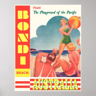 Australien Bondi Beach Vintage Travel Poster