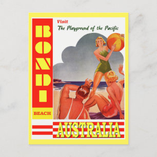 Australien Bondi Beach Vintage Travel Postkarte