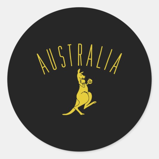 Australien Boxen Känguru Runder Aufkleber (Vorderseite)
