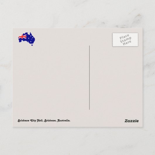 Australien, Brisbane City Hall, Brisbane, Australi Postkarte (Rückseite)