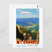 Australien Buffalo Vintage Travel Poster Postkarte (Vorne/Hinten)