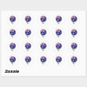 Australien Button Location Flag Runder Aufkleber (Blatt)