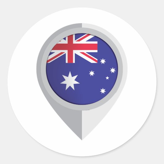Australien Button Location Flag Runder Aufkleber (Vorderseite)