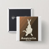 Australien By Air Kangaroo Reiseplakat. Button (Vorne & Hinten)