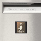 Australien By Air Kangaroo Reiseplakat. Magnet (In Situ (Geschirrspüler))