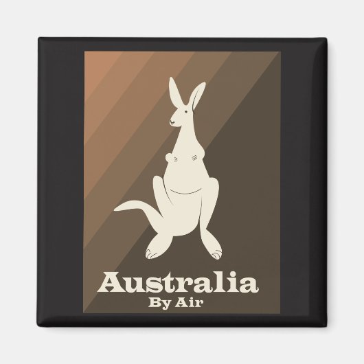 Australien By Air Kangaroo Reiseplakat. Magnet (Vorne)