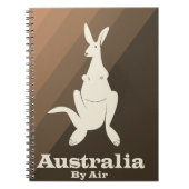 Australien By Air Kangaroo Reiseplakat. Notizblock (Vorderseite)