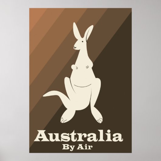 Australien By Air Kangaroo Reiseplakat. Poster (Vorne)