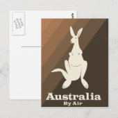 Australien By Air Kangaroo Reiseplakat. Postkarte (Vorne/Hinten)