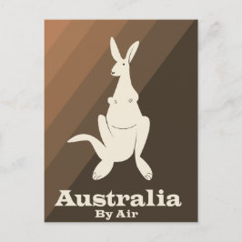 Australien By Air Kangaroo Reiseplakat. Postkarte