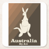 Australien By Air Kangaroo Reiseplakat. Rechteckiger Pappuntersetzer (Vorderseite)