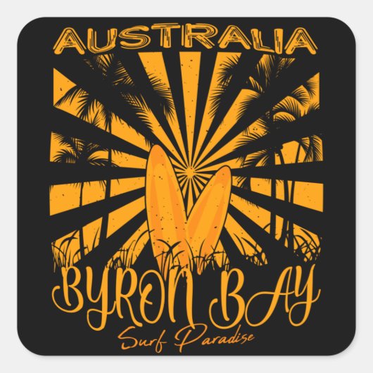 Australien Byron Bay Surf Paradise Quadratischer Aufkleber (Vorderseite)