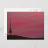 Australien - Canberra - Telstra Tower - Pink Sky Postkarte (Vorne/Hinten)