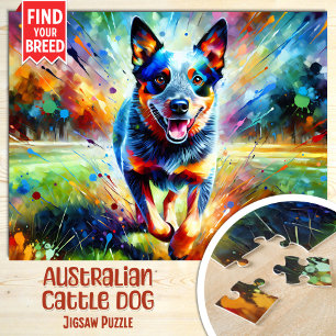 Australien-Cattle-Dog-Porträt Acryl-Kunst-Druck Puzzle