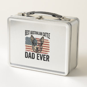 Australien-Cattle-Dog-Vater-Patriotisches-Vintage- Metall Brotdose