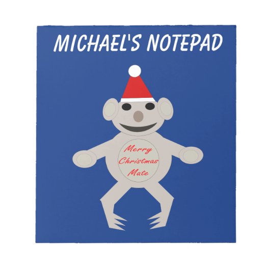 Australien Christmas Koala Bär Custom Notepad Notizblock (Vorderseite)