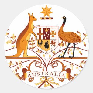 Australien COA Brown Runder Aufkleber
