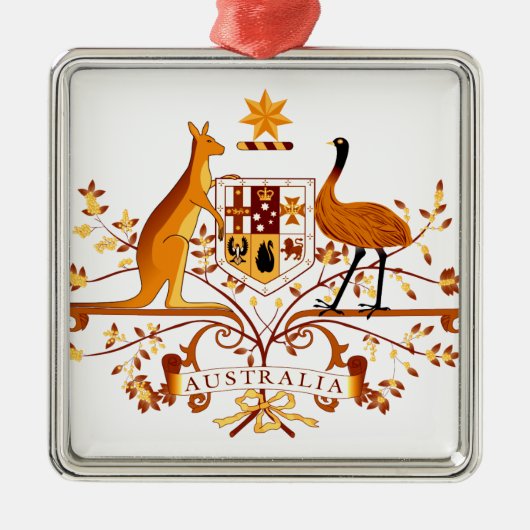 Australien COA Brown Silbernes Ornament (Vorne)