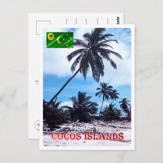 Australien - Cocos (Keeling) Inseln - Palmen - Postkarte (Vorne/Hinten)