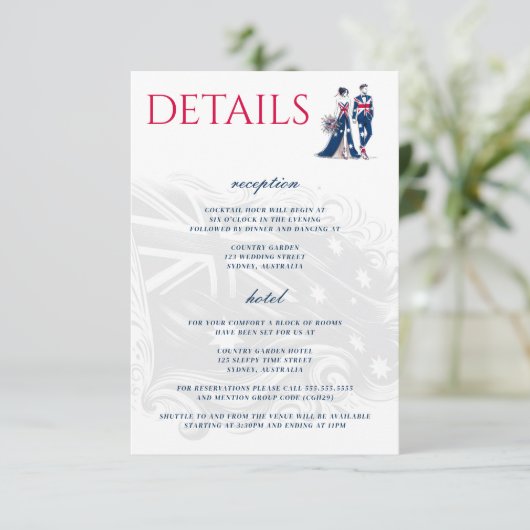 Australien Couple Begleitkarte (Stehend Vorderseite)