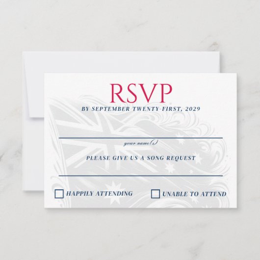 Australien Couple RSVP Karte (Vorderseite)
