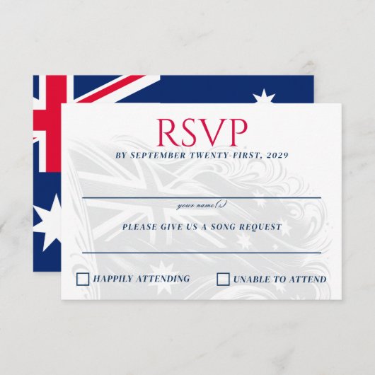 Australien Couple RSVP Karte (Vorne/Hinten)