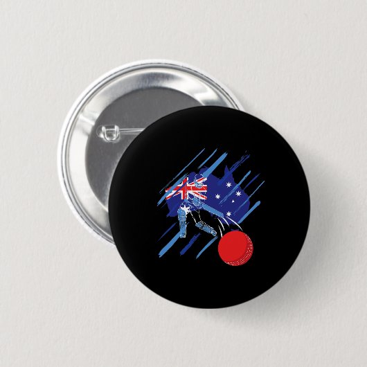 Australien Cricket-Fan oder Spieler Button (Vorne & Hinten)