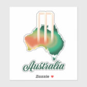 Australien Cricket-Karte. Aufkleber (Blatt)