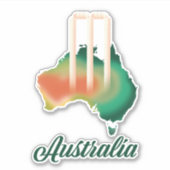 Australien Cricket-Karte. Aufkleber (Vorderseite)