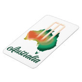 Australien Cricket-Karte. Magnet (Linke Seite)