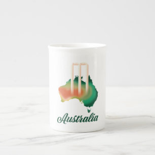Australien Cricket-Karte. Porzellantasse