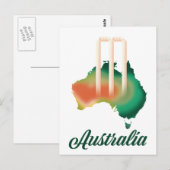 Australien Cricket-Karte. Postkarte (Vorne/Hinten)