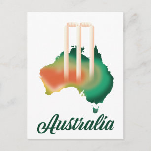 Australien Cricket-Karte. Postkarte