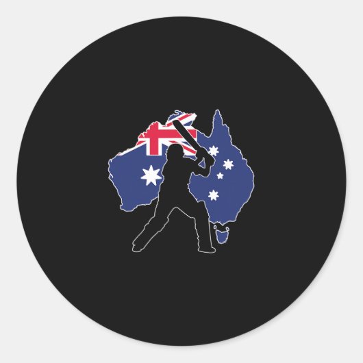Australien Cricket Runder Aufkleber (Vorderseite)