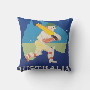 Australien Cricket Vintage-Reise Druck. Kissen