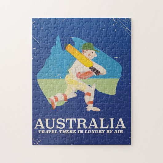 Australien Cricket Vintage Reiseplakat Puzzle (Vertikal)