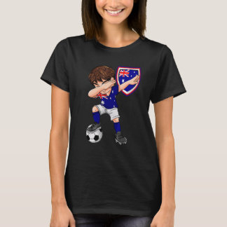 Australien Dabbing Soccer Boy Australian Flag Foot T-Shirt