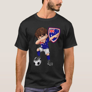 Australien Dabbing Soccer Boy Australian Flag Foot T-Shirt