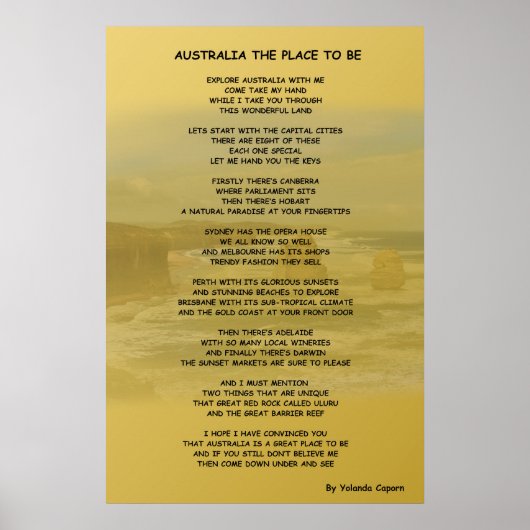 Australien das Land, in dem man sein muss Poster (Vorne)