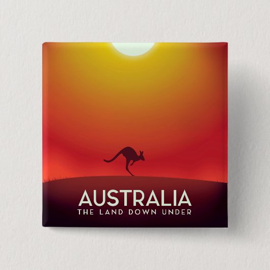 Australien " Das Land unter" Urlaubstext. Button (Vorderseite)