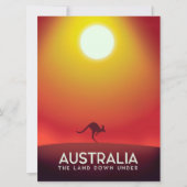 Australien " Das Land unter" Urlaubstext. Einladung (Vorderseite)
