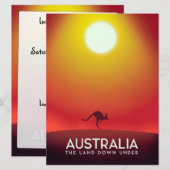 Australien " Das Land unter" Urlaubstext. Einladung (Vorne/Hinten)
