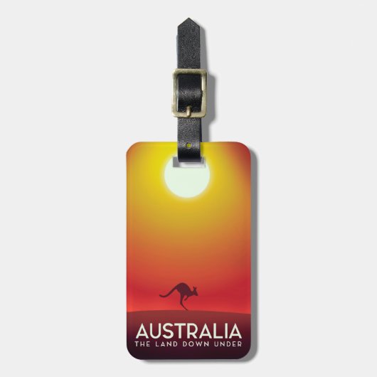 Australien " Das Land unter" Urlaubstext. Gepäckanhänger (Vorderseite vertikal)