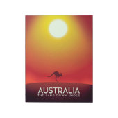 Australien " Das Land unter" Urlaubstext. Notizblock (Rotiert)