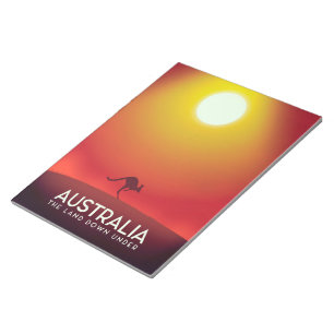 Australien " Das Land unter" Urlaubstext. Notizblock