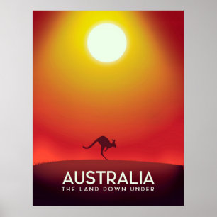 Australien " Das Land unter" Urlaubstext. Poster