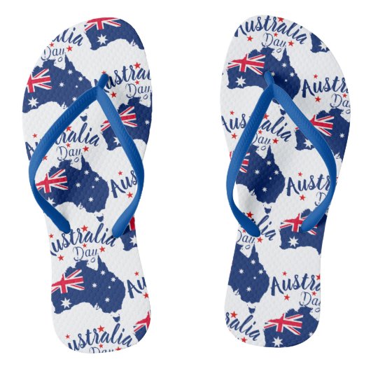 Australien Day Red Blue und White Badesandalen (Fußbett)