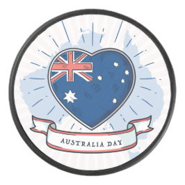 Australien Day Red Blue und White Eishockey Puck